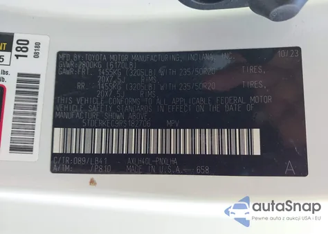 2024 Toyota Sienna Platinum from USA, damaged, VIN 5TDERKEC9RS182706